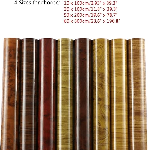 Miniatura 2 de Papel de contacto de grano de madera autoadhesivo brillante PVC rollo de película de vinilo para interiores de automóviles, muebles, armarios, papel