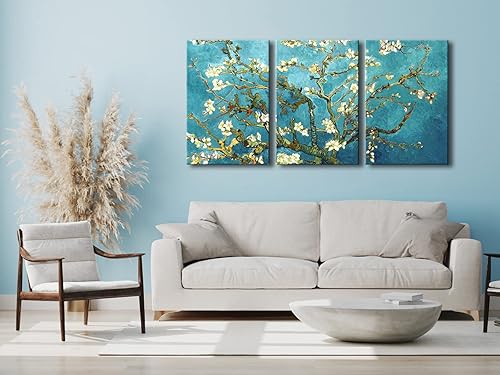 Vista 54 de Wieco Art Great Wave of Kanagawa Katsushika Hokusai 3 piezas modernas sobre lienzo estirado impresiones sobre lienzo, arte de pared para decoración