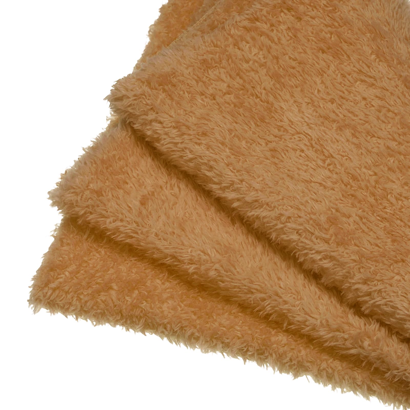 sourcing map Faux Fur Fabric, 50cmx50cm Polyester Curly Plush Fabrics Fluffy Blanket Material Fitting for DIY Sewing Crafts Stuffed Animals Pillows Pet Furniture, Caramel Brown