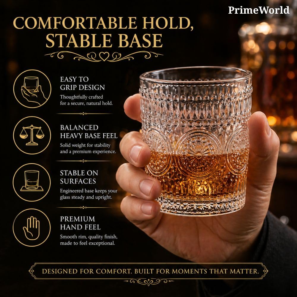 Crystal Whiskey Glasses - Set of 6 -6 Crystal Whiskey Glasses - Set of 6 -6