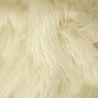 kullaloo Pastel Yellow Faux Fur Fabric | Long Pile 3" Fake Fur for Sewing, Crafts, Gnomes, Plushies, Fursuits & Costumes | 39" x 20" | Fantastic Furs Craft Fur Fabric