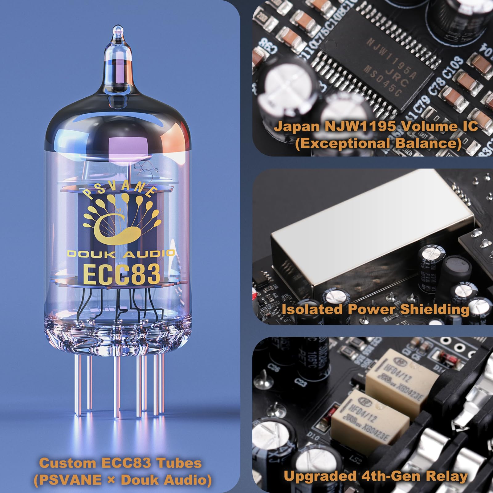 Ampapa Wzmacniacz słuchawkowy H1 Class A, wzmacniacz HiFi Stereo TRS/RCA