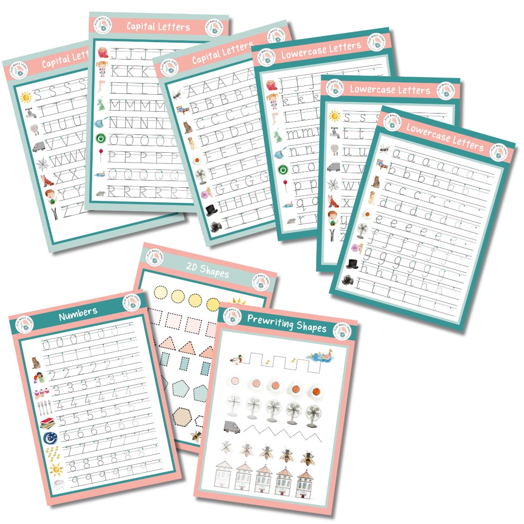 Letter, Number and Shape Formation Wipeable Learning Mats | Learn to Write Boards | Reusable Letter, Number and Shape Tracing Boards