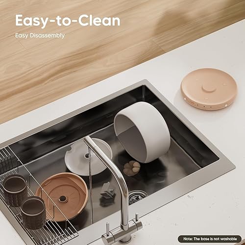 Miniatura 8 de WOPET Fuente de agua inalámbrica de cerámica para gatos, fuente de agua elegante de 3 l101 onzas, fuente de agua para mascotas de 5000 mAh, funciona