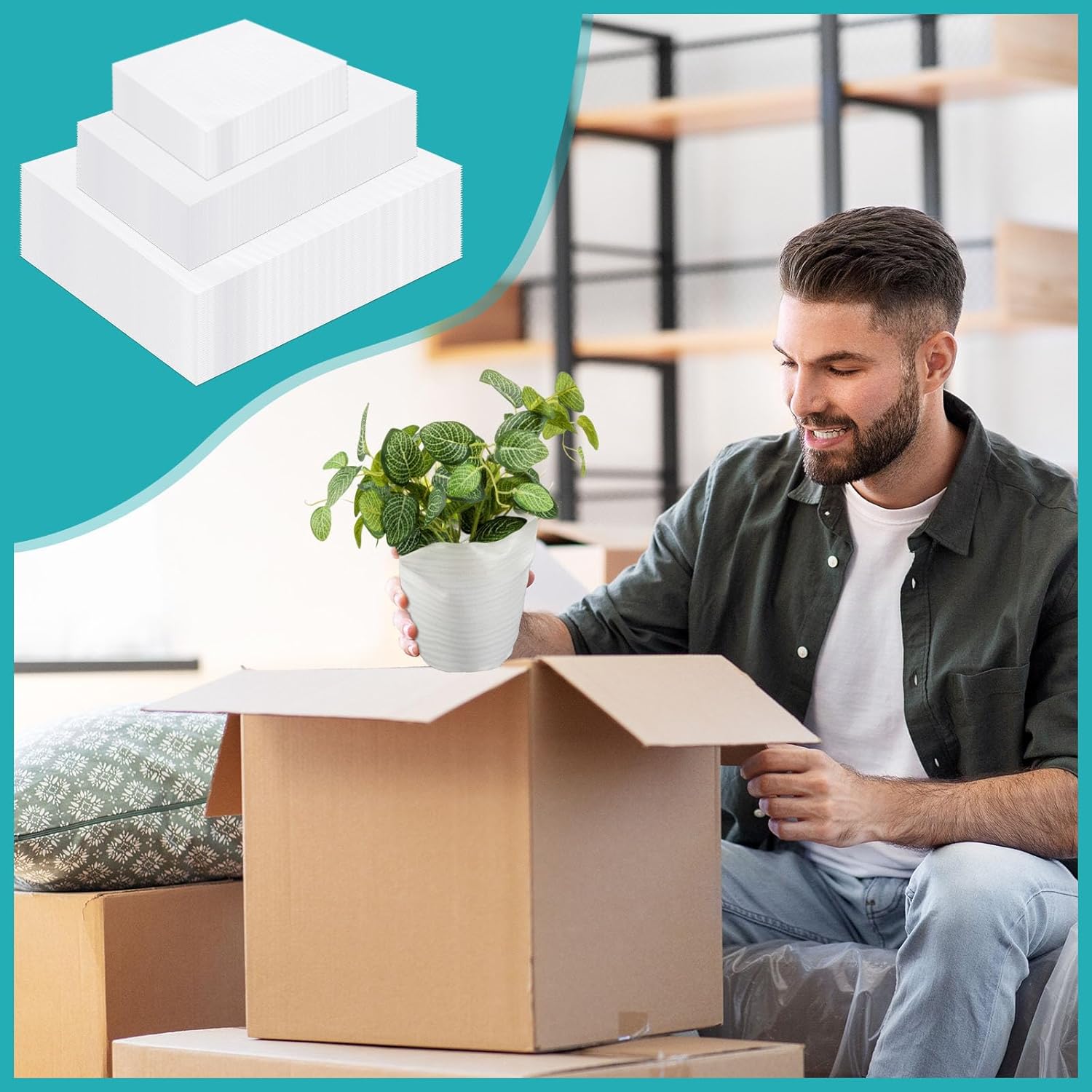 Zhanmai 300 Pcs Cushion Foam Pouches 3 Sizes Plate Packing Sleeves for Moving Packing Foam Moving Supplies for Shipping Storage Dishes Glasses China, 11.8 x 11.8 Inch, 7.8 x 11.8 Inch, 7.8 x 7.8 Inch