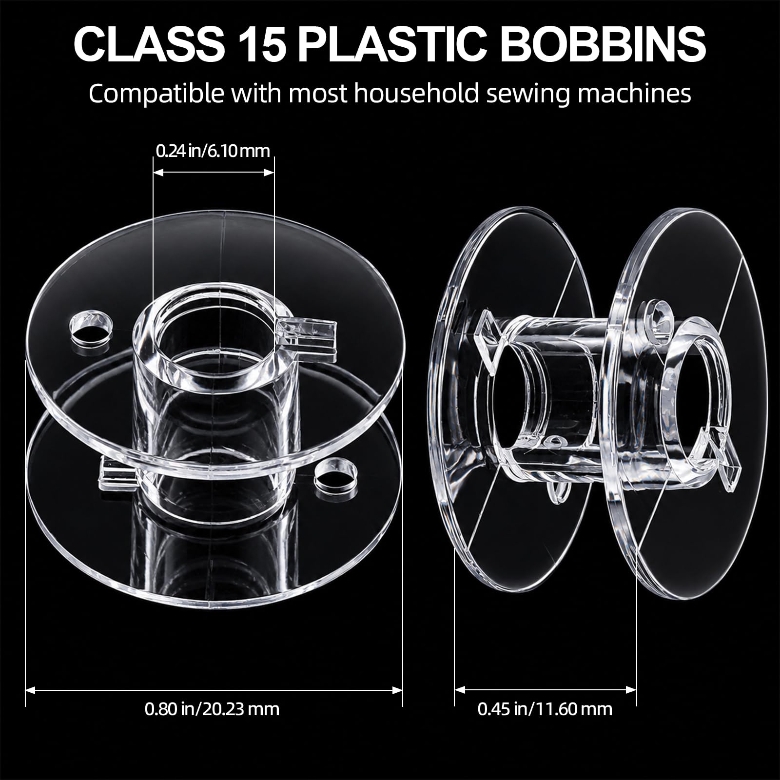 28 bobinas de plástico para máquina de coser clase 15 con estuche de 3