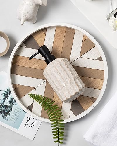 Miniatura 6 de FE FUN ELEMENTS Fun Elements Dispensador de jabón de baño, dispensador de jabón de manos de lujo de 16 onzas para baño, encimera líquida de cerámica