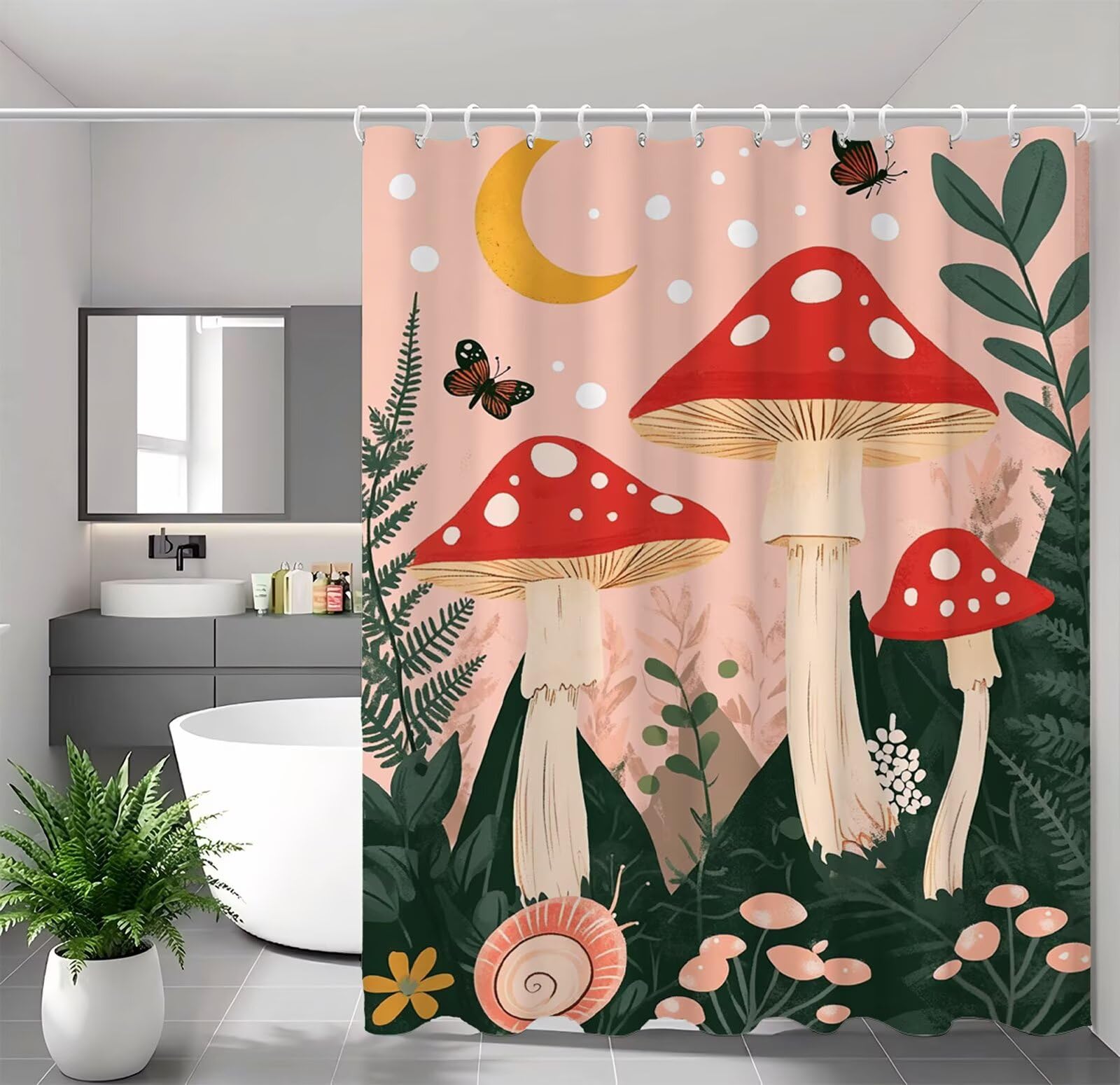 Rideau de douche anti moisissure et imperméable avec ourlet lesté stable