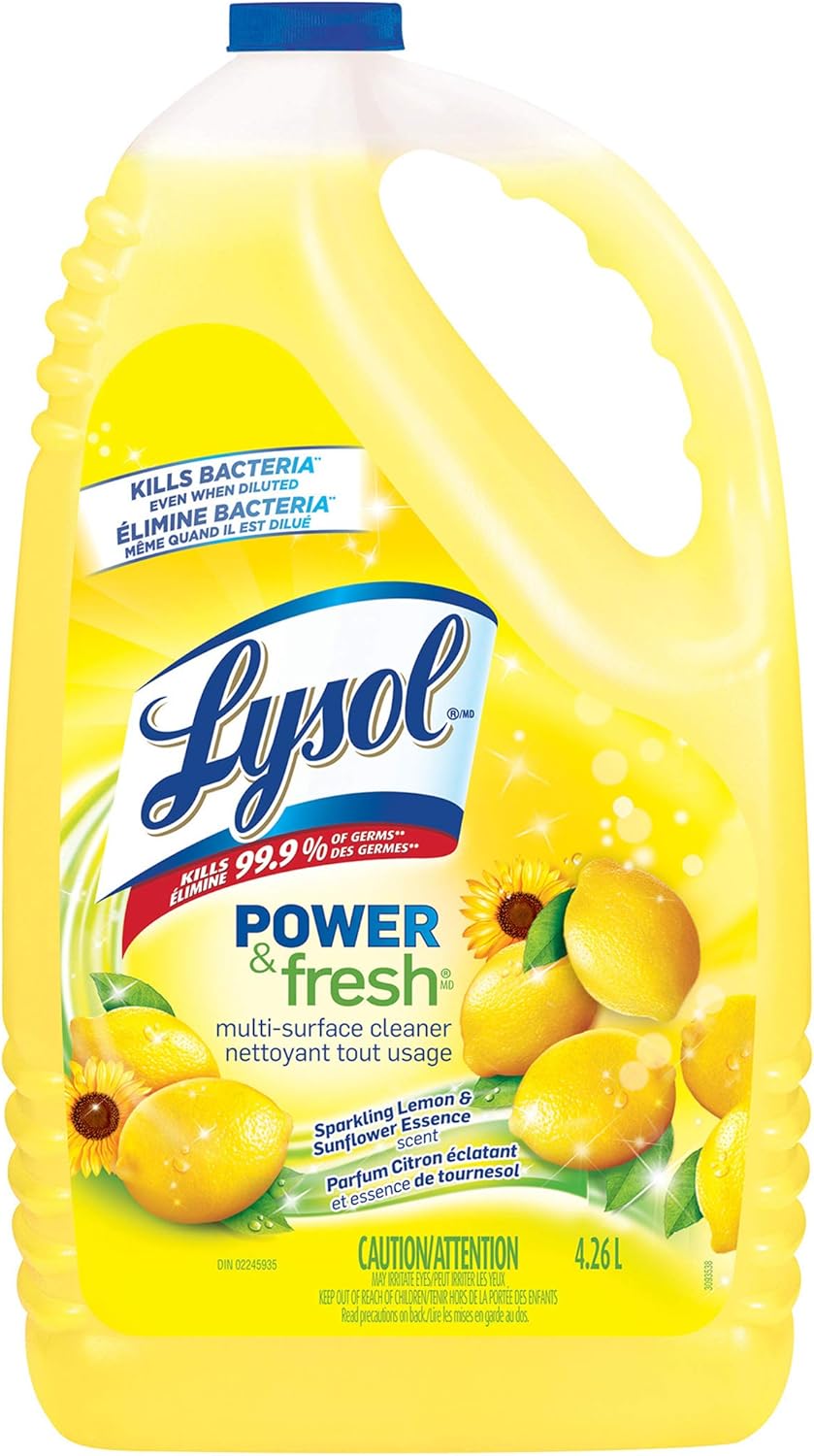 Lysol All Purpose Cleaner, Power & Fresh MultiSurface Cleaner, Lemon, Kills germs even when