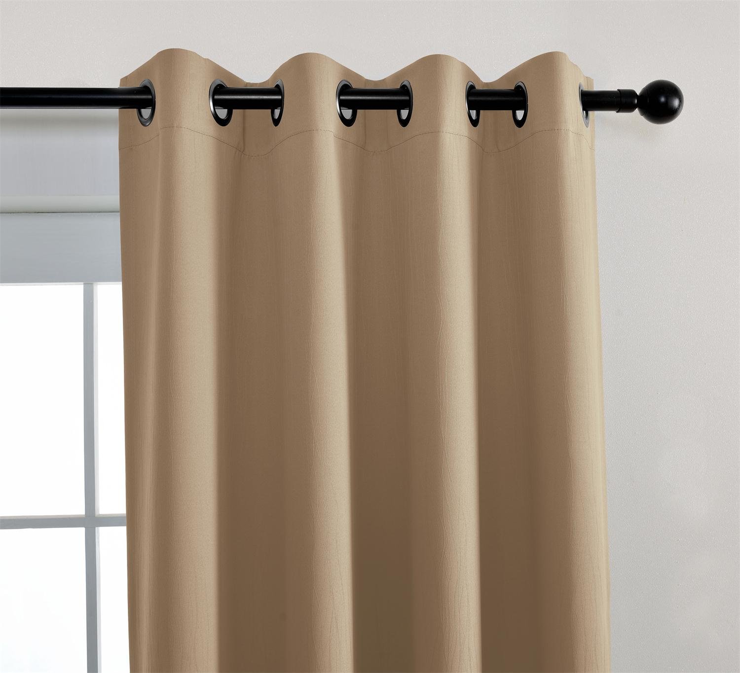 Tende Oscuranti Miuco In Tessuto Intrecciato, 2 Pannelli 132x241 Cm, Colore Salvia