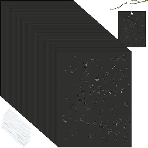 Qualirey 100 trampas adhesivas de 6 x 8 pulgadas para plantas, trampas adhesivas de doble cara para mosquitos con lazos giratorios, trampas para