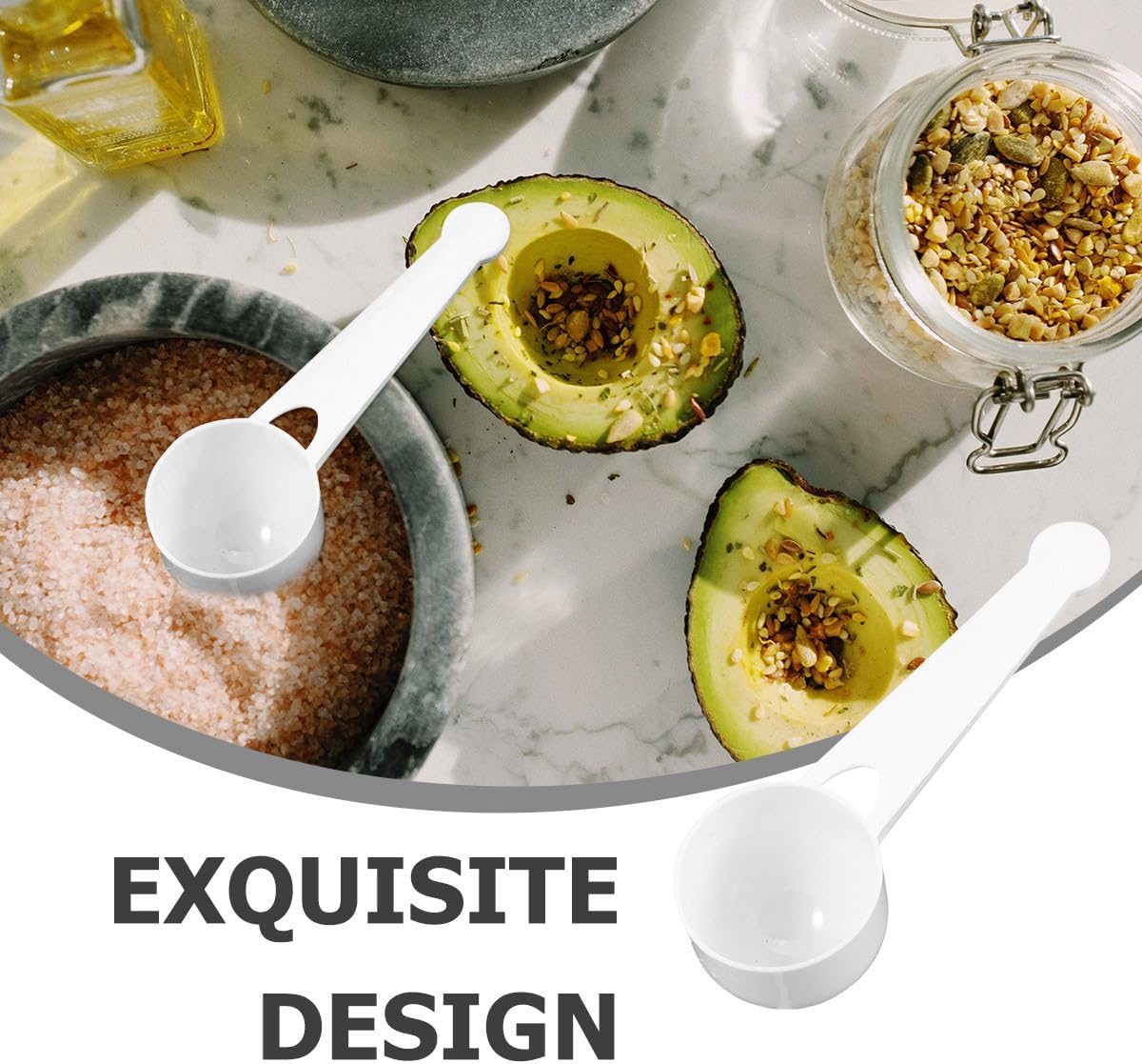 DOITOOL Kitchen Quantitative Measuring Spoon Plastic Powder Scoop for Baking Coffee Milk Fruit 4.13X1.37X1.18In Household Measuring Tool