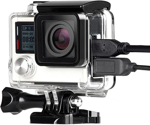 SOONSUN Funda de esqueleto para GoPro Hero 4, Hero 3+, Hero 3  Carcasa de marco abierto lateral con puerta trasera táctil, acceso a puertos y