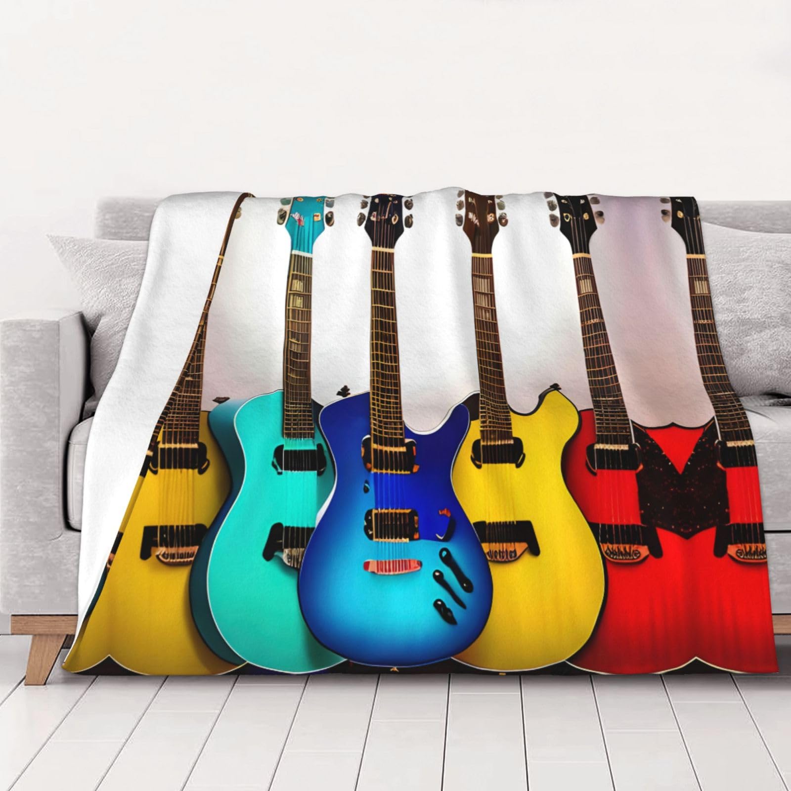 Couverture lit douce guitares, idée cadeau idéale pour mélomane