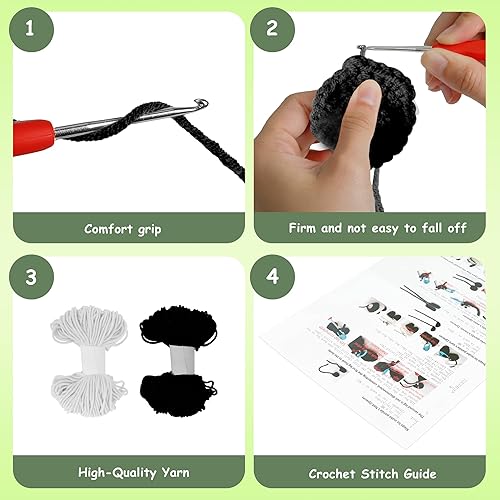 Miniatura 5 de Kit de ganchillo para principiantes con hilo de ganchillo, kits de punto de ganchillo para adultos con tutoriales en video paso a paso, kits de