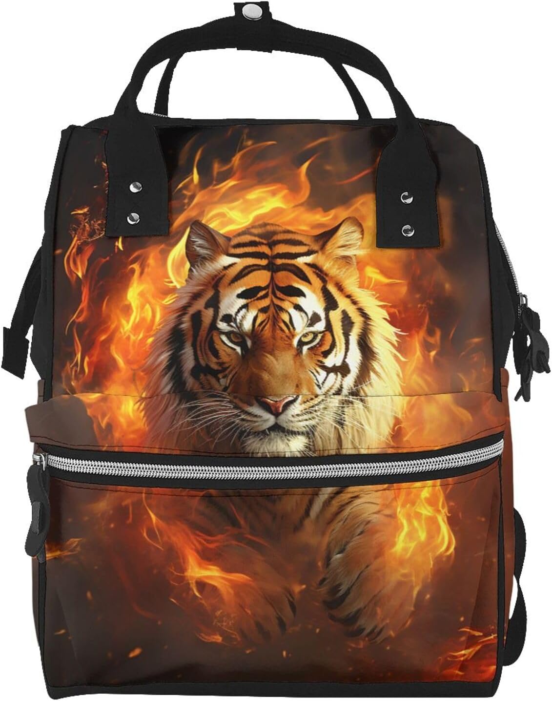 Cool Tiger In Flame Diaper Bag Backpack Mommy Bag Multifunction Travel Maternity Baby Changing Bags