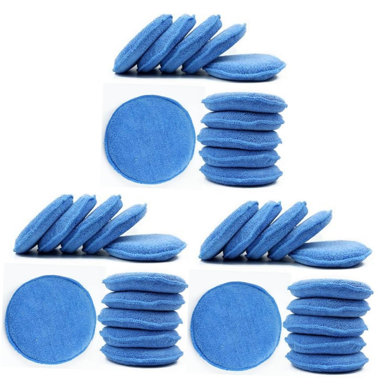 30 Stk blaue Wachspolitur auto polierschwamm Wachs polieren Schwamm aus Mikrofaser Autos Autos Schönheitsschwämme Bausatz handhaben Wachsschwamm polieren Autowachsschwamm Blue