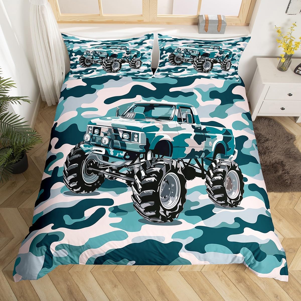 Cartoon Airplane Duvet Cover Toddler Size Colorful Aircraft Bedding Set 2pcs Adventure Hot Air Balloon Comforter Cover for Kids Bedroom Decor Starry Galaxy Quilt Cover,1 Pillowcase(Not Comforter)