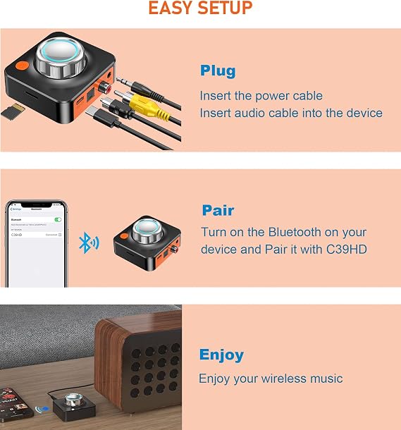 Bluetooth Receiver for Home Stereo Bluetooth Adapter