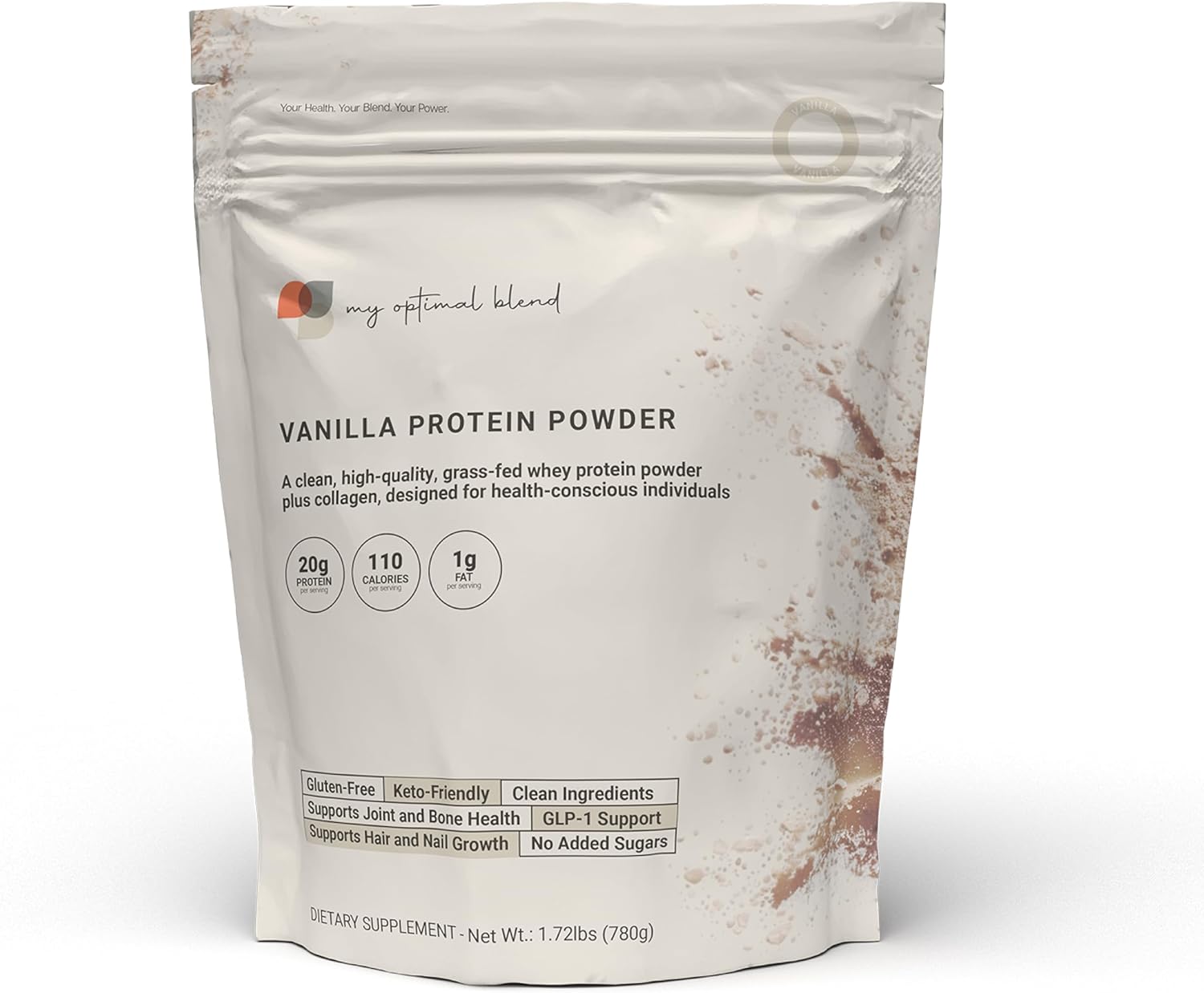 Vanilla Protein Powder, 100% Organic, Natural Vanilla Flavor
