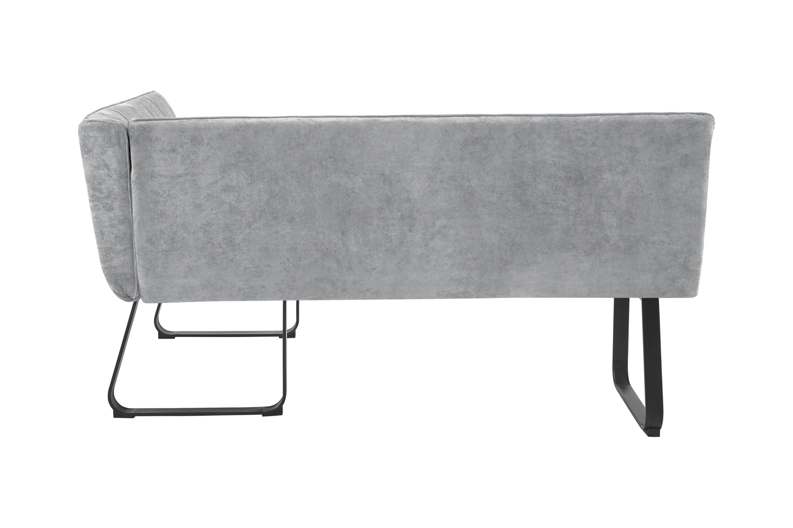 byLIVING Eckbank TALEA, Webstoffbezug in hellgrau, Gestell schwarz, Essbank | Eckbank in L-Form, langer Schenkel links, Nosagfederung, Sitzbank, 168 x 128, H 93,5 cm