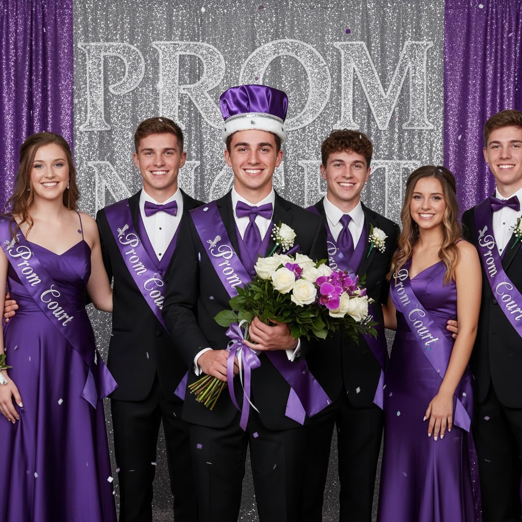 Anderson's Satin Crown with Silver Trim and Faux Fur, King Crown For Prom, Homecoming, Royalty, Mardi Gras, Birthday, Party