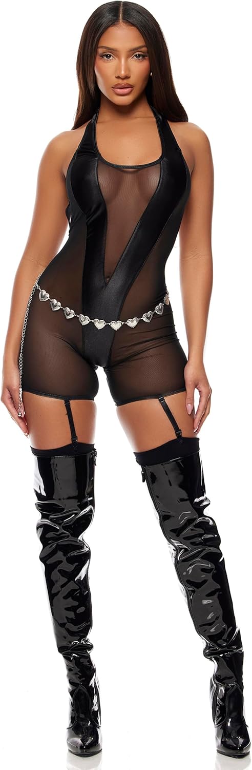 Forplay Women's Turn Back Time Celebrity Costume, Black, S/M