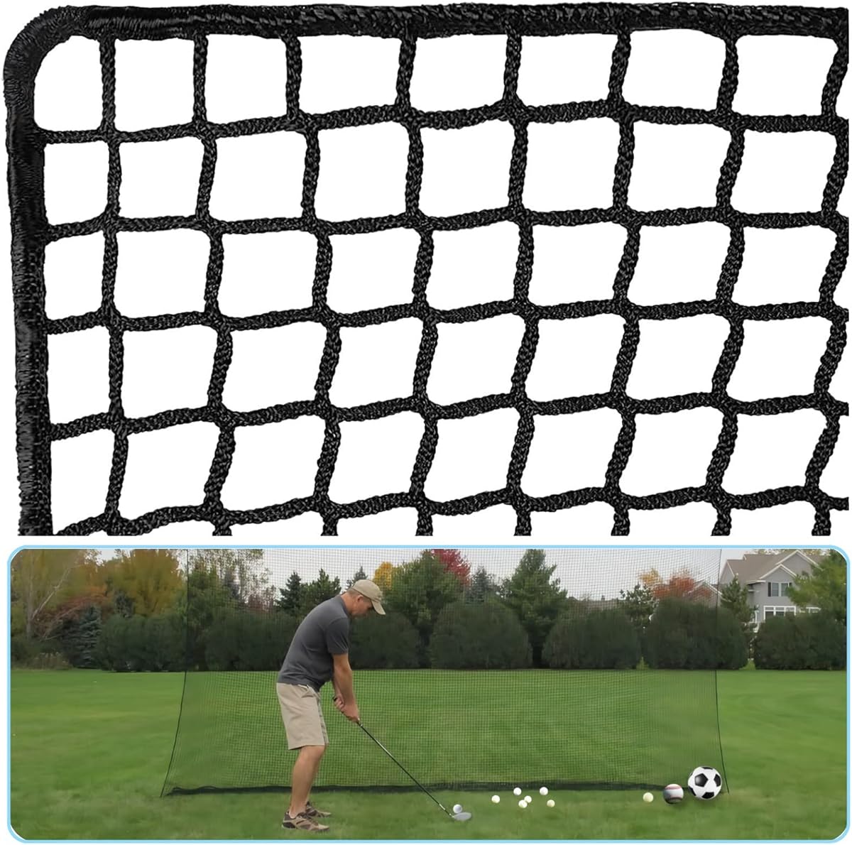 IUZEAI Golf Practice Net - Heavy Duty Nylon Netting, 10x10ft/10x15ft/10x20ft