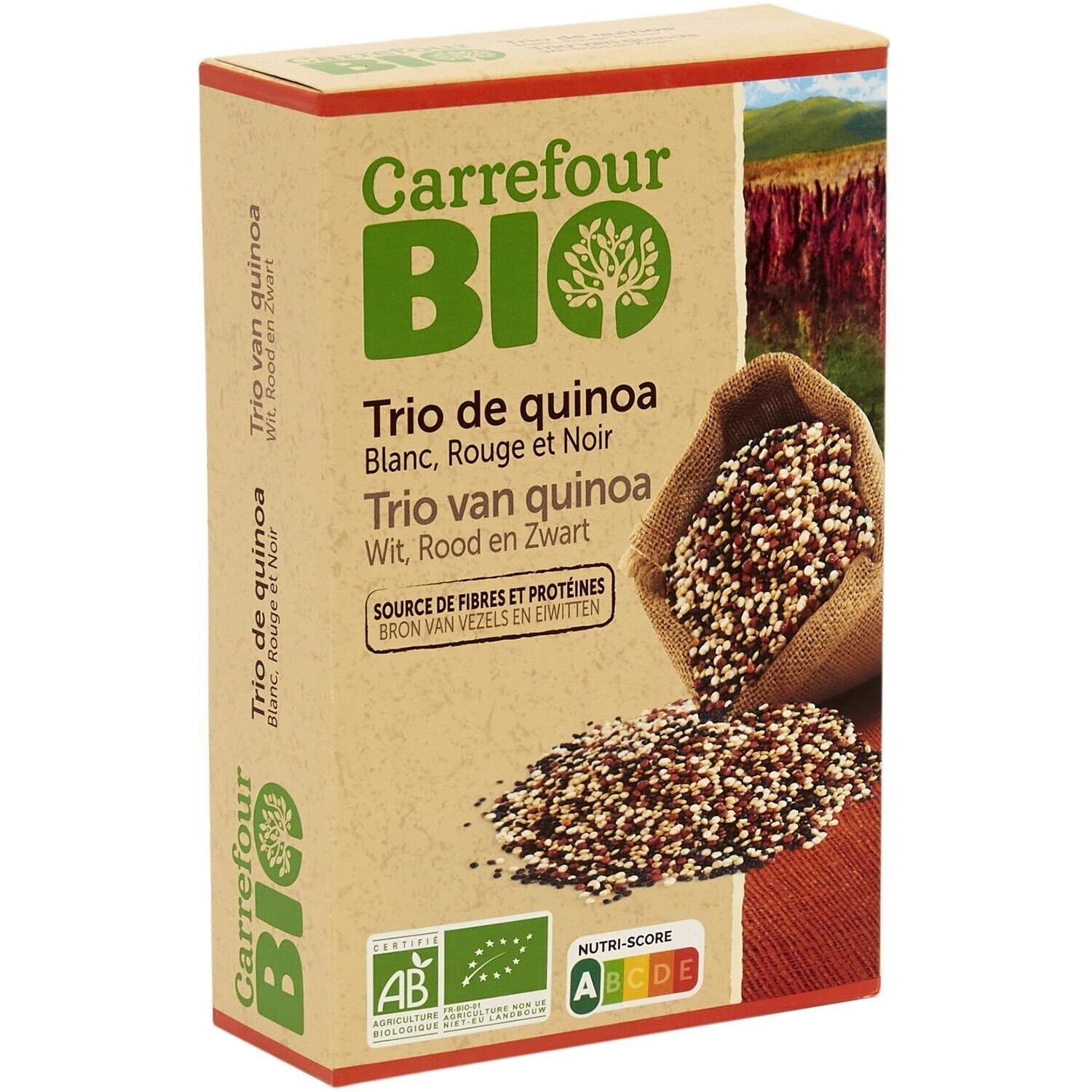 Cuisson rapide et apport nutritionnel complet avec CARREFOUR BIO Quinoa Bio Mélange 3 Couleurs, format 400g - Lot de 3