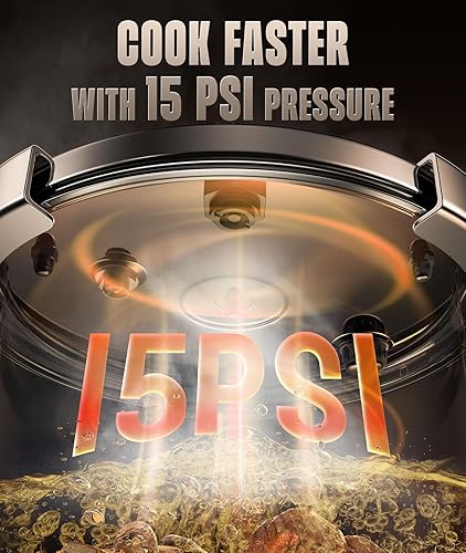 Miniatura 3 de Olla de presión de acero inoxidable 188 de 7 cuartos de galón, ahorra un 70% de tiempo de cocción Olla De Presion con cuerpo de grado alimenticio