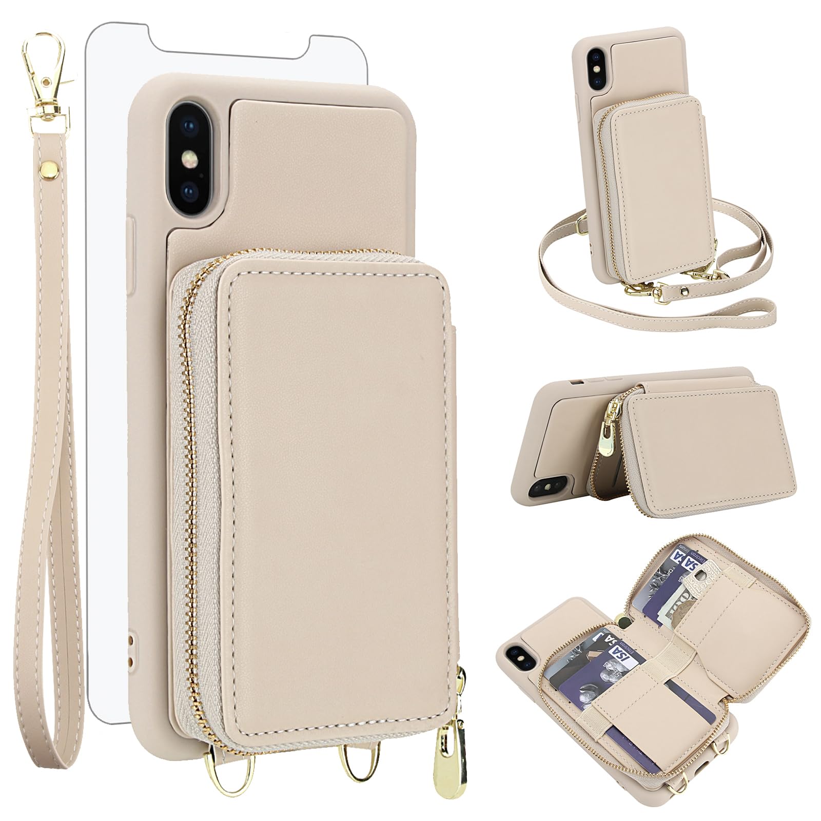 Étui portefeuille iPhone X à bandoulière pour des sorties libres
