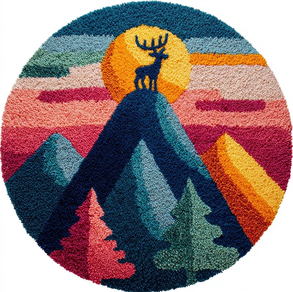 kitphoenix Latch Hook Rug Kit, Deer