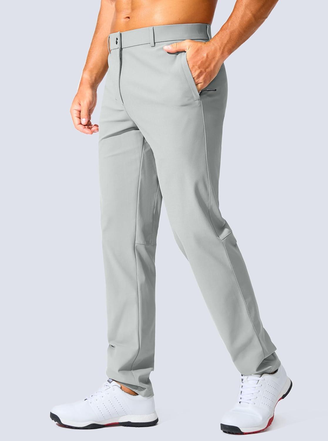 Men's Golf Pants - 30"/32"/34" Slim Fit Stretch Lightweight Dress Pants for Men with Zipper Pockets Casual Work - Image 2