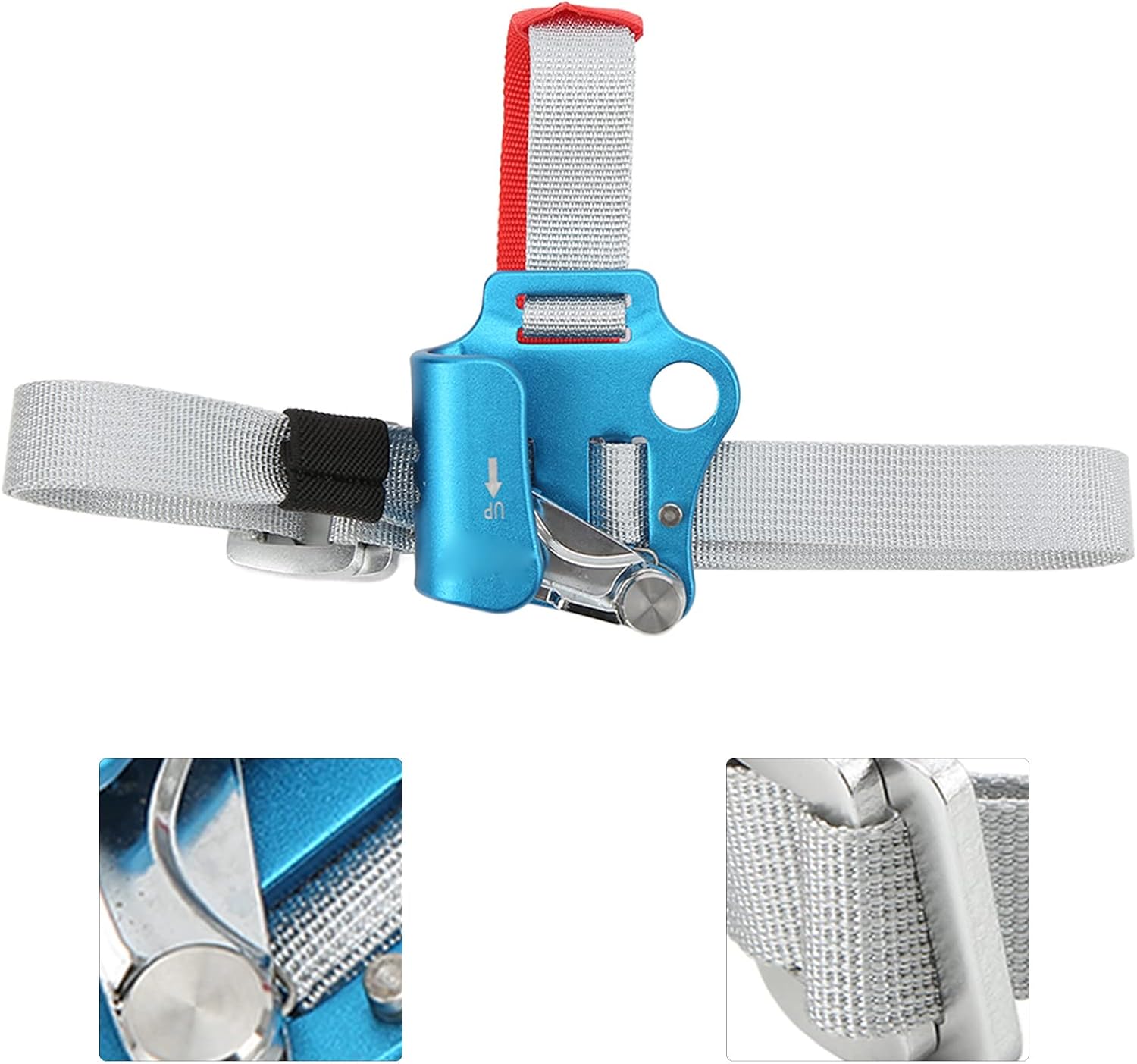 Pilipane Rock Climbing Mountaineering Equipment Climbing Device, Foot Ascender, Aluminium Alloy High Hardness Light Weight Portable Nonslip Design Adjust Ascender(右腿)