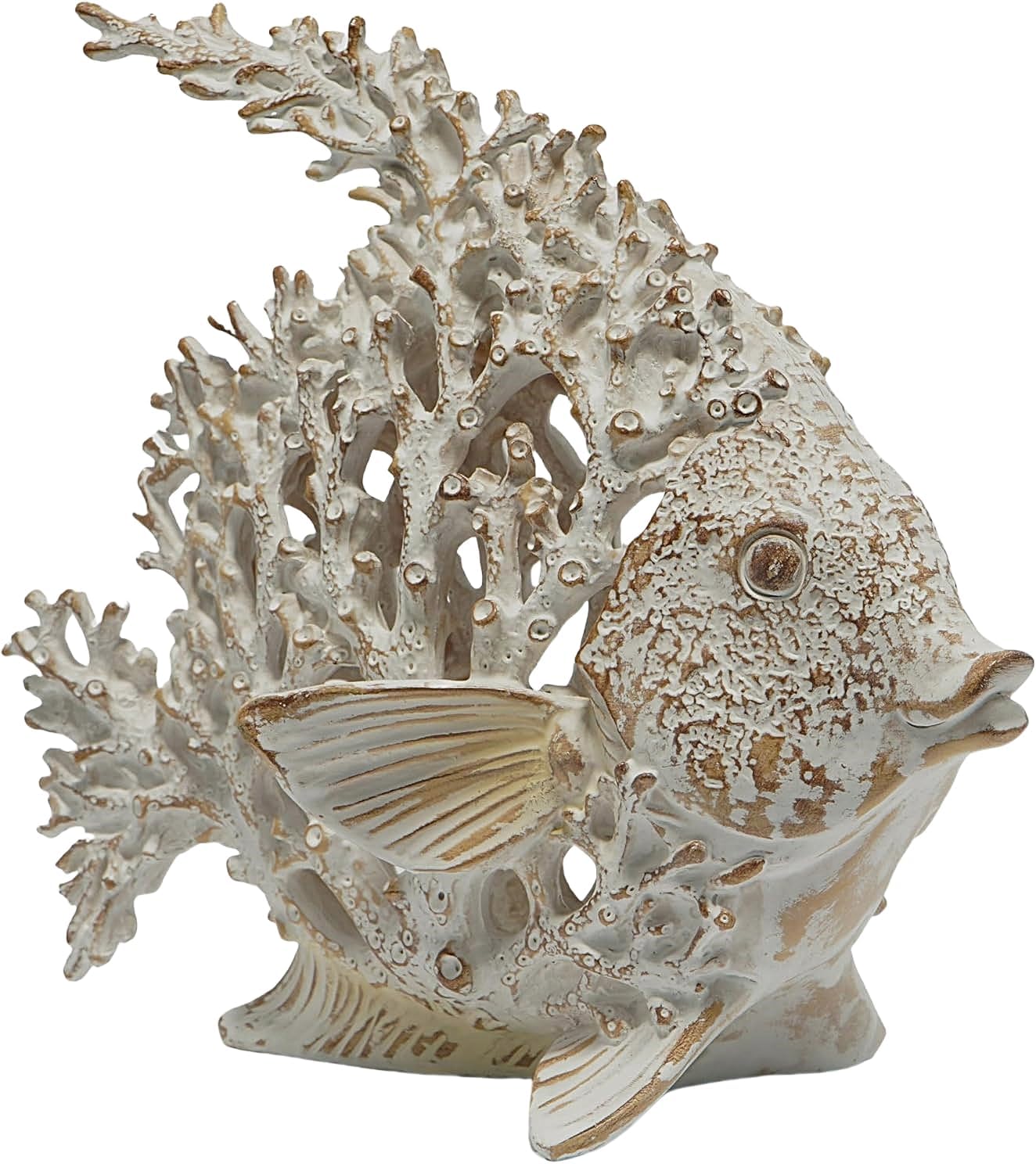 VVGIFTS Beach Coastal Decor Coral Reef Angelfish Home Office Desk Decor Sculpture Statue for Tabletop Shelf Bathroom Decoration Ornament Gift (White) VVGIFTS Beach Coastal Decor Coral Reef Angelfish Home Office Desk Decor Sculpture Statue for Tabletop Shelf Bathroom Decoration Ornament Gift (White)