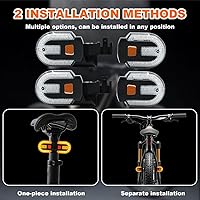 Vista 3 de Luz trasera de bicicleta con señal de giro, luz trasera para bicicleta, control remoto inalámbrico, recargable por USB, 5 modos, luces traseras