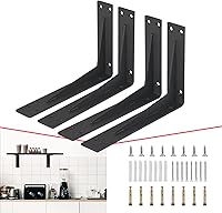 Vista 9 de CLT - Soporte de estante (negro), de 8¼ pulgadas de grosor - Carga máxima: 220 lb. Soporte rústico industrial moderno estilo granja de servicio