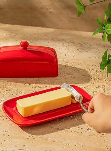 Miniatura 5 de Sweese - Mantequillera de porcelana con tapa, ideal para mantequilla de la costa este y oeste