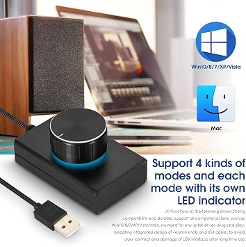 2021 Mini USB Volume Controller for Computer Speaker Key Mute Lossless Audio Control Knob (Color : D) (E)