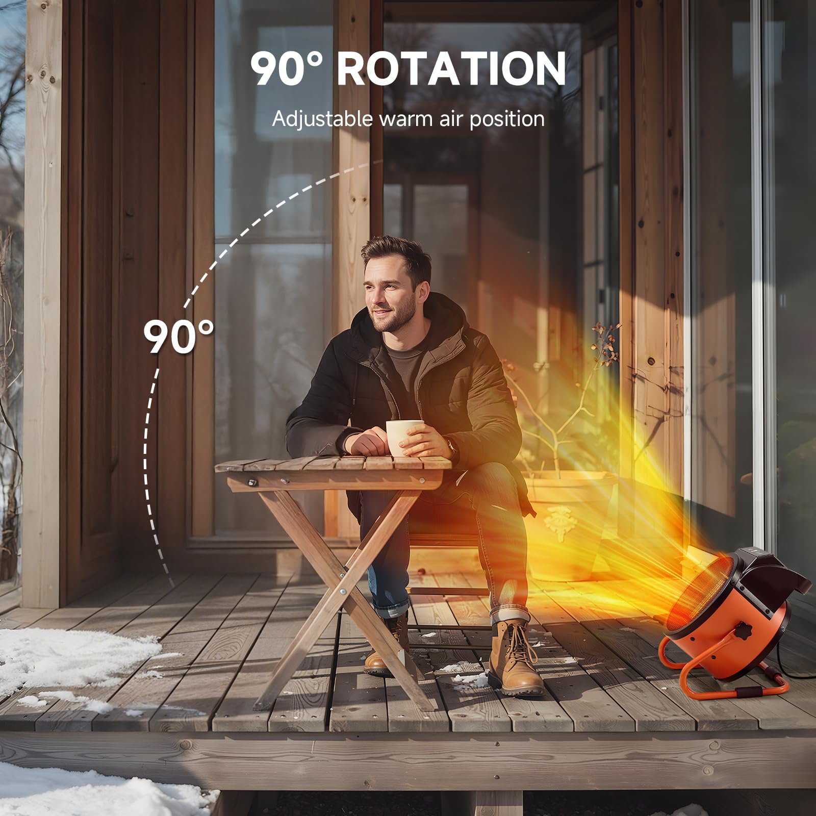 Stufetta Elettrica 3000W - Termoventilatore e Radiatore a Ceramica PTC - Calore Immediato in 3s con Telecomando e Termostato, Perfetto per Casa, Ufficio, Officina