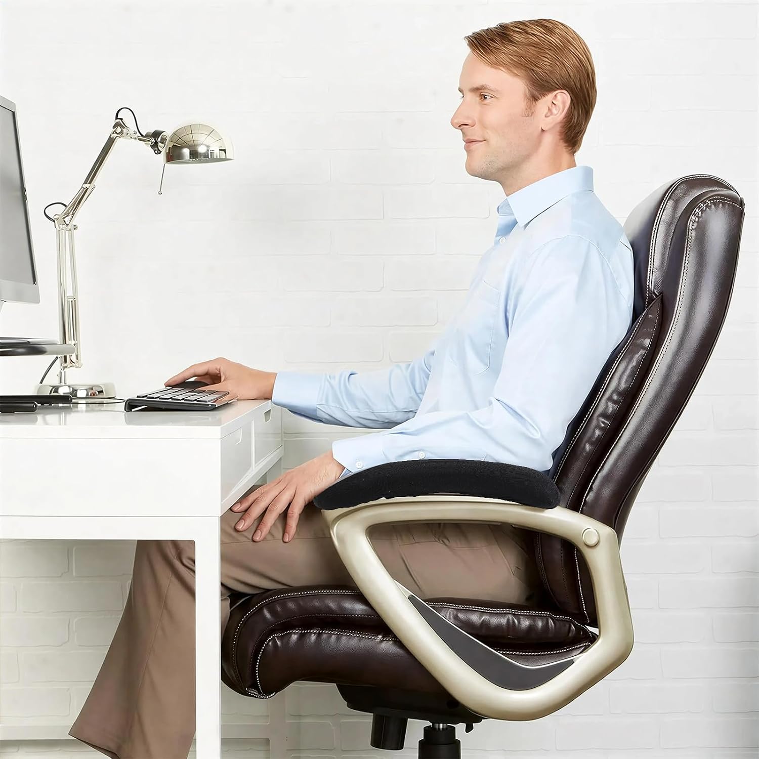 Ouligay 2 PCS Office Chair Arm Covers 15 in Office Chair Armrest Covers | General Stretchable & Removable Desk Chairs Arm Cover Soft Velvet Armrest Protectors for Computer Gaming Chairs Black