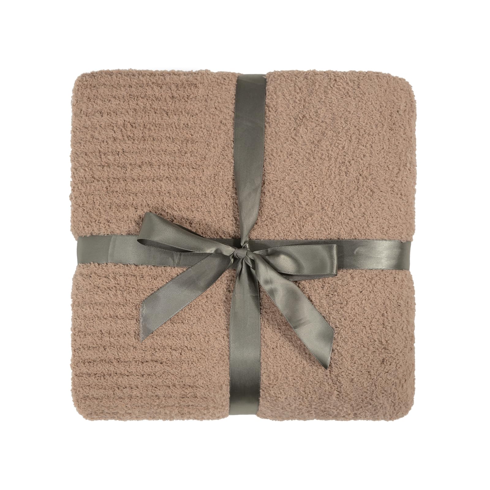 Knit Throw Blanket for Couch, Super Soft Fluffy Blankets Lightweight Warm Cozy Blanket Plush Fuzzy Throws Blankets for Sofa, Bed, Picnic 50”x60” Dusty Rose