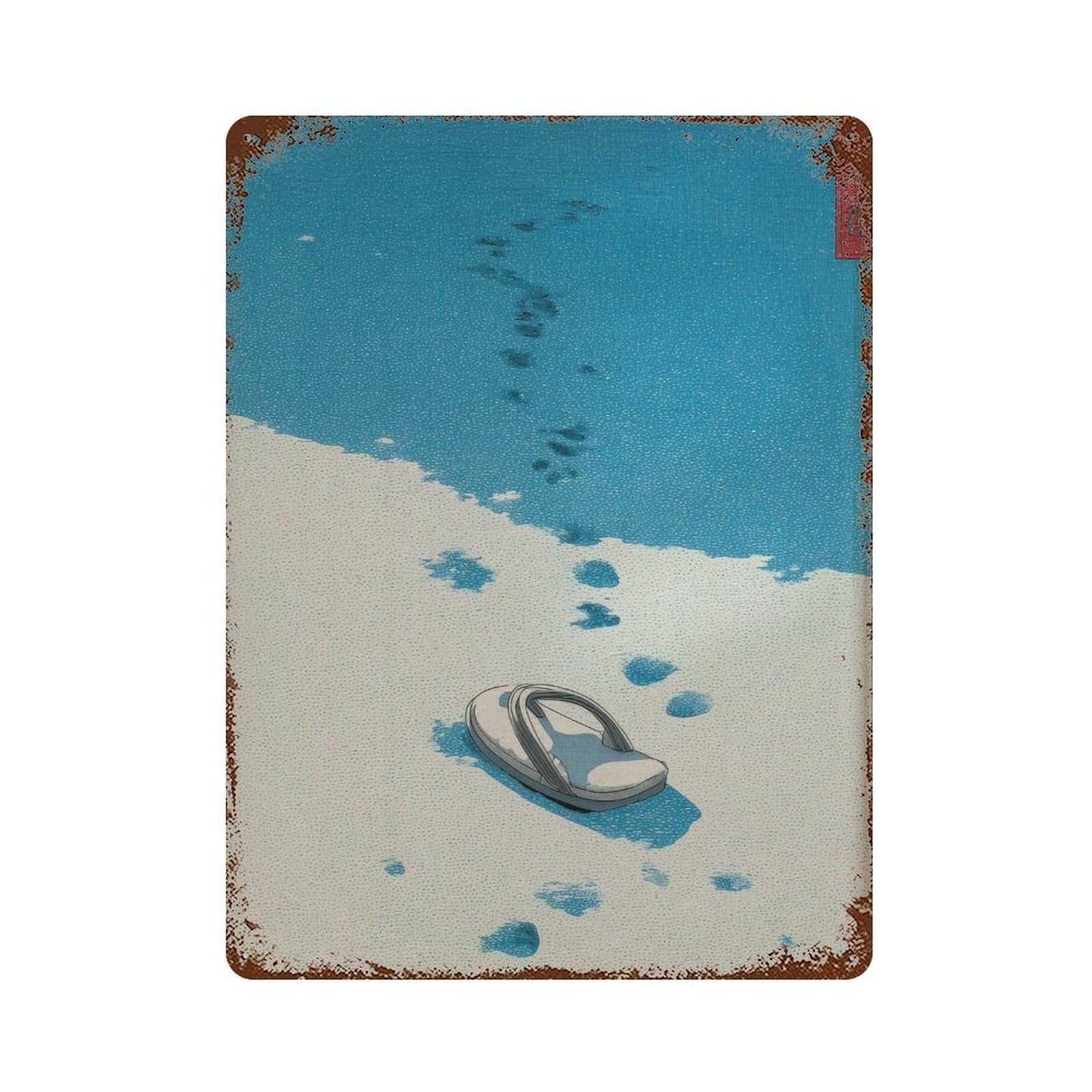 xiaoxiaoshen Foots In Snow. Ukiyo Wall Decor Art Metal Tin Poster Modern Home Decor Art Home Bar Shop Decorations Vintage Sign 40x30cm