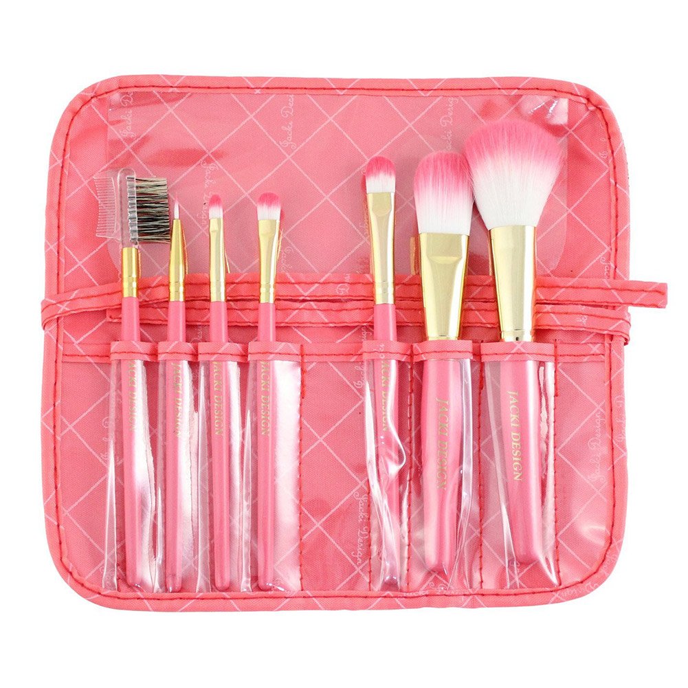 Jacki DesignVintage Allure 7 Pc Make Up Brush Set And Bag - Coral