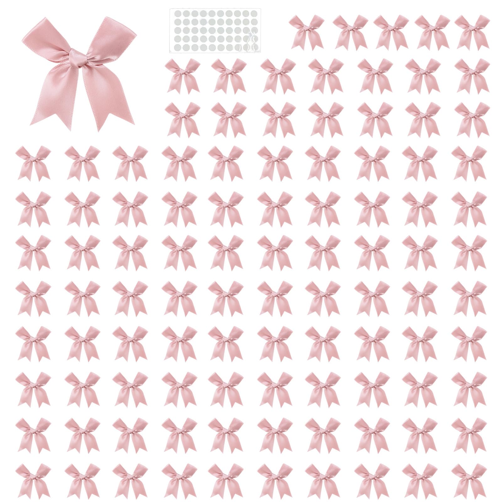 TFAOYS 100Pcs Gift Wrapping Ribbon Bowknot 8cm Polyester Fabric for Birthday Valentine ' s Day Wedding Gift Packaging Polyester