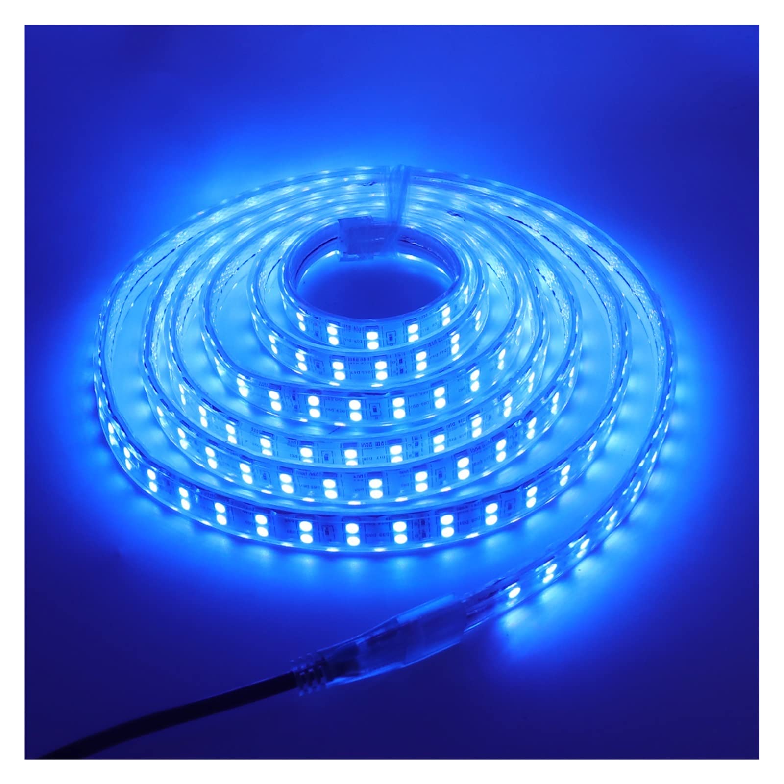 Tira de luces LED RGB 5050 de 220 V, control remoto táctil, súper brillante, doble fila, impermeable, cinta flexible para decoración del hogar (juego RGB de 220 V, 15 m)