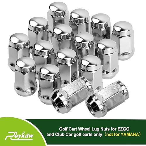 Miniatura 4 de Roykaw Tuercas de rueda de carrito de golf para EZGO y Club Car, tamaño 12''-20, 16 piezas, OEM # 1701160, 14723-G1, 1010984, 1011390