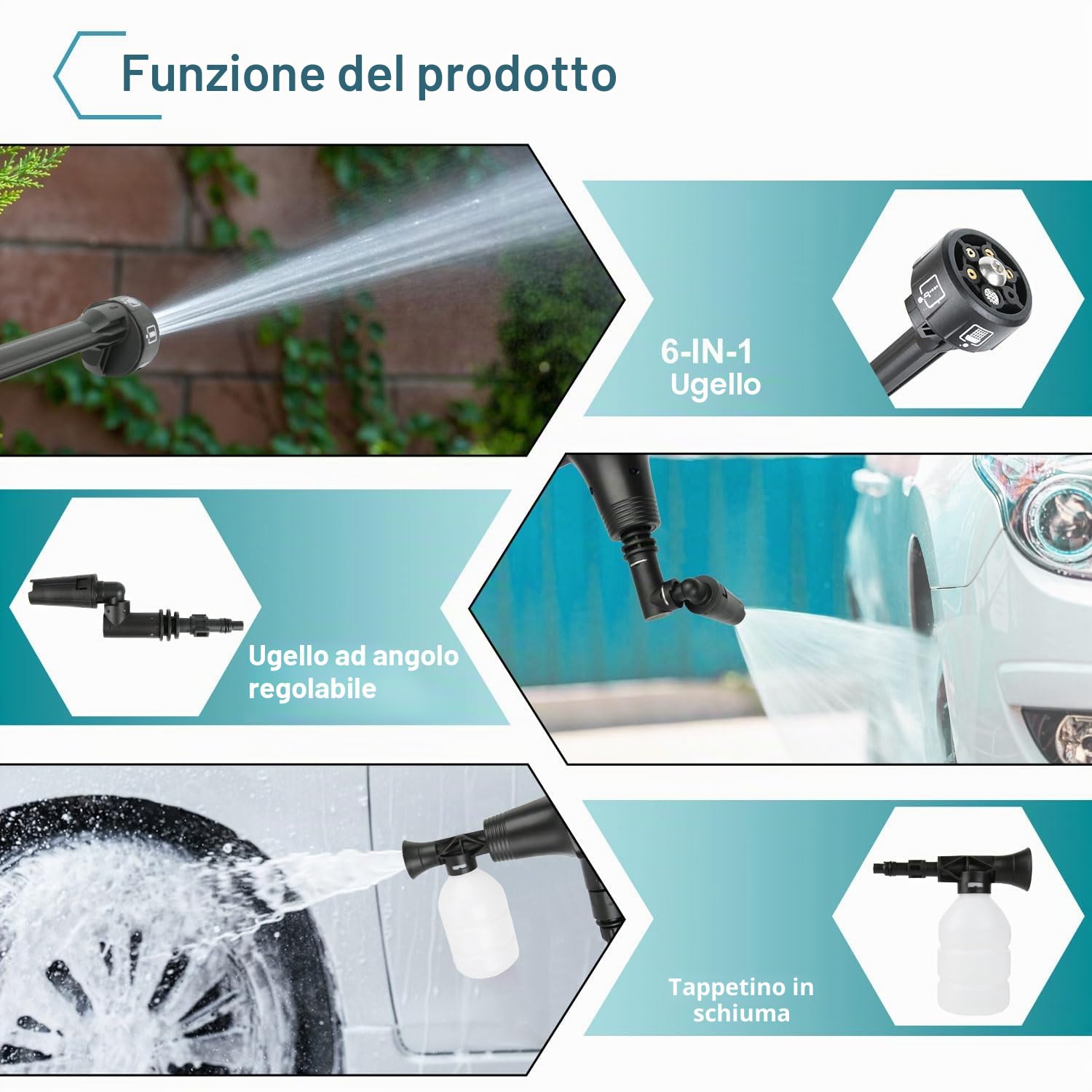 Idropulitrice a Batteria, 21V Max 200 Bar Idropulitrice Portatile con Batterià da 3,0Ah, Press & Clean Pistola Lavaggio con Display LCD di Potenza e 3 Velocità (Nero con 2 Batteria)
