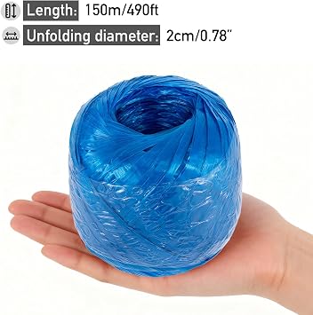 980 Feet Long Bundled Polyester Nylon Plastic Rope Twine,Polypropylene Twine for Household Gardening, Agricultural Packing, Tying, Binding, and Home Craft (Blue-490Feet/Roll)