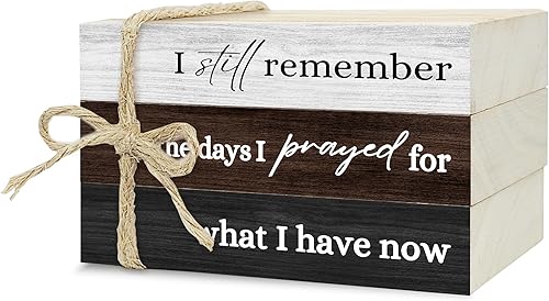 Miniatura 9 de Libros decorativos para decoración del hogar, libros de madera para decoración de mesa, I Still Remember The Days I Prayed, libros de decoración